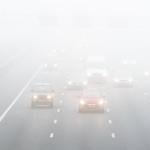 A foggy morning on a Dutch highway