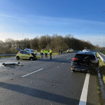 Aftermath of a crash on the A27 going towards Almere by Eemnes.