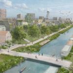 An artist’s impression of the planned Merwede district in Utrecht, with up to 75,000 homes and large car-free areas, planned for 2030