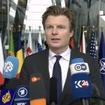 Dutch Minister of Defense Ruben Brekelmans speaking to reporters ahead of a meeting with his NATO counterparts in Brussels about defending Ukraine against Russia. 12 Feb. 2025