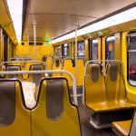 Inside a metro car.