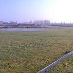 A frosty field on a cold day in Meteren, West Betuwe in Gelderland. 14 February 2025
