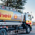 A Shell fuel tanker truck