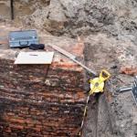 Remnants of a 13th century rampart tower found on the Vlaszak in Breda, 11 February 2025