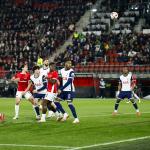 Lucas Bergvall scores an own goal to make it 1-0 to AZ Alkmaar in the AFAS stadion on March 6 2025 in Alkmaar, Netherlands.