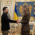 VVD leader Dilan Yeşilgöz-Zegerius meets Ukranian President Volodymyr Zelenskyy in Ukraine, March 13, 2025