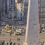 A command unit from the fire department and the Amsterdam-Amstelland Security Region sets up at Dam Square, close to the scene of a stabbing that left five hurt on Sint Nicolaasstraat in Amsterdam. 27 March 2025