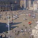 A car believed to be intentionally set on fire at Dam Square in Amsterdam. 3 April 2025
