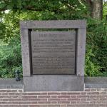 The Airborne monument at the foot of the John Frost Bridge in Arnhem