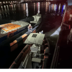 Dutch police seize 13 bags of hashish from a Rigid Inflatable Boat in Scheveningen's harbor on April 12, 2025. One man was arrested.