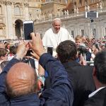 Pope Francis during a weekly public audience on Saint Peter's Square in Vatican City, 2 May 2018