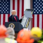 American President Donald Trump signs an Executive Order on the Administration’s tariff plans at a “Make America Wealthy Again” event, Wednesday, April 2, 2025, in the White House Rose Garden.