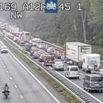 Traffic jammed up on the A12 during Ascension Day. 29 May 2025