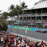 Red Bull Racing's Dutch driver Max Verstappen races during the 2025 Miami Formula One Grand Prix at Miami International Autodrome in Miami Gardens, Florida, on May 4, 2025.