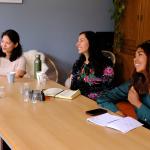 Anna, Nikki, and Airashi listening to their fellow Dutch language Crash Course students at NedLes in Amsterdam. 22 May 2025