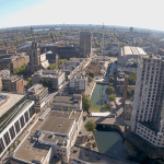 A bright and sunny day overlooking the Binnerotte and Laurenskwartier in Rotterdam, 12 May 2025