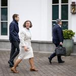 Marjolein Faber (PVV), looking quite pleased, enters the Catshuis in The Hague to discuss how the Schoof I Cabinet will proceed after Geert Wilders pulled the PVV out of the coalition, 3 June 2025
