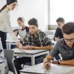 A teacher and students in class