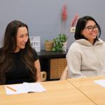 Two classmates taking part in the Dutch Crash Course at NedLes, a language school in Amsterdam. 17 June 2025