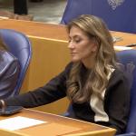 VVD Leader Dilan Yeşilgöz-Zegerius during the Tweede Kamer debate on the fall of Prime Minister Dick Schoof's first Cabinet. 4 June 2025