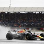 Max Verstappen (Red Bull Racing) on the Silverstone circuit during the British Grand Prix.