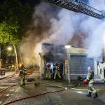 Firefighters fighting a fire at a fish shop on Ruys de Beerenbrouckstraat in Amsterdam Nieuw-West, 7 July 2025