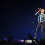 Chris Martin of Coldplay performs during a concert in Prague, Czech Republic, Sept. 16, 2012. 