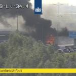 Fire after an accident involving a truck and two passenger cars. One person died and several got hurt, 30 June 2025