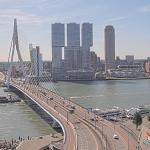 A sunny day in Rotterdam, viewed over the Erasumus Bridge. 4 July 2025