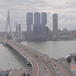 A cloudy day in Rotterdam, viewed from the Erasmus Bridge, 15 July 2025