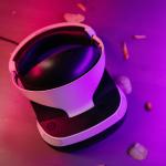 A virtual reality headset with snacks, potato chips and chocolate