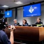 René de Beukelaer, Femke Halsema, and Peter Holla (l-r) during a press conference about the murder of Lisa, 17, and two sex crimes on Weesperzijde in Amsterdam. 22 Aug. 2025