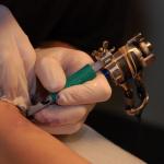 Getting a tattoo