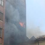 Apartment building fire.