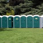 A row of public toilets