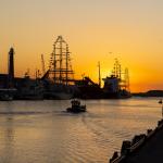 Sunset over PreSail in IJmuiden. SAIL Amsterdam 2025. 18 August 2025