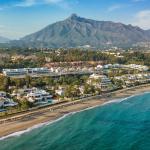 Aerial view of the luxurious Marbella resort town, Costa del Sol, Andalusia, Spain