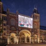 The 34-hour version of Steve McQueen's documentary, Occupied City, shown on the Rijksmuseum façade in Amsterdam. September 2025