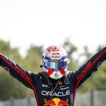 Max Verstappen celebrating after winning the Italian Grand Prix in Monza on September 7, 2025.