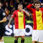 Victor Edvardsen of Go Ahead Eagles during the Europa League match between Go Ahead Eagles and FCSB at De Adelaarshorst Stadium on September 25, 2025, in Deventer, the Netherlands.
