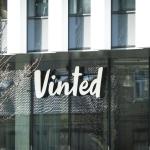 Vinted logo on an office building