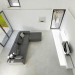 Architecture, interior of a modern house, living, top view. 2015