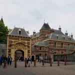 The entrance to the Binnenhof, the Dutch parliament building complex in The Hague. July 2019