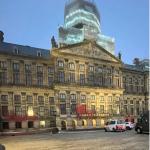Royal Palace on Dam Square in Amsterdam defaced with red paint and the words "fuck Israel" on the second anniversary of the start of the Gaza war, 7 October 2025