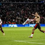 PSV Eindhoven forwarder Couhaib Driouech celebrating the goal 6-2 during the match PSV Eindhoven vs SSC Napoli at the Philips stadium for the Champions League - League phase - Matchday 3 season 2025-2026 in EINDHOVEN, Netherlands on 21 oktober 2025,