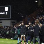 Players and staff celebrate the 2-1 victory after the UEFA Europa League match between Go Ahead Eagles and Aston Villa FC at De Adelaarshorst on October 23, 2025, in Deventer, the Netherlands.