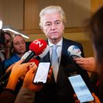 PVV leader Geert Wilders speaks to reporters after the results for the Tweede Kamer elections are announced, October 29, 2025. 