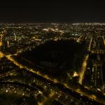 Lights out at Artis Zoo in Amsterdam: an aerial view northwest from Alexanderplein towards the city center. Sept. 2023