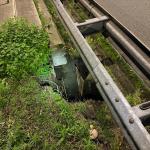 A sinkhole near the A12 close to the German border as a result of Storm Benjamin, October 23, 2025. 