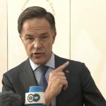 NATO Secretary General Mark Rutte speaks to reporters ahead of meetings with European leaders in Copenhagen. 2 October 2025